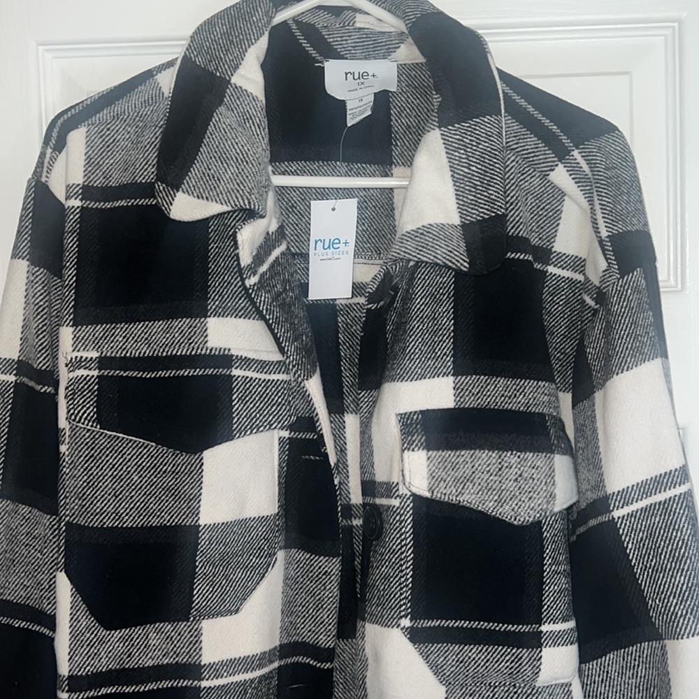 NWT Black and White Shacket